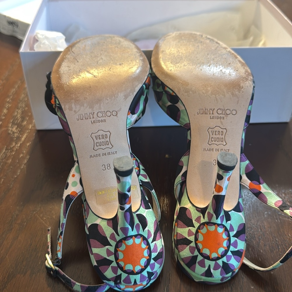 Jimmy Choi open toe heels size 38 fun - Picture 2 of 4